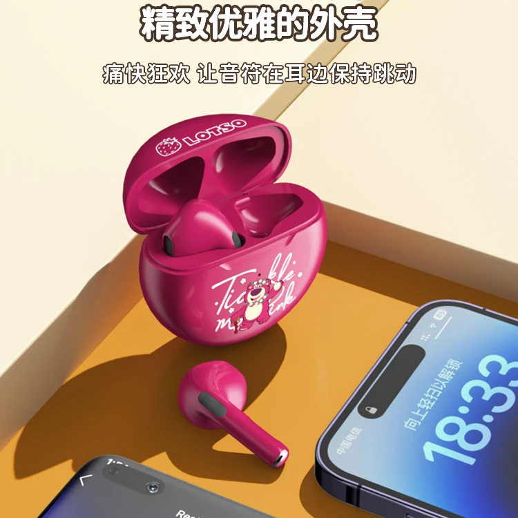 迪士尼半入耳式蓝牙耳机迷你小巧便携可爱无线耳机安卓苹果通用