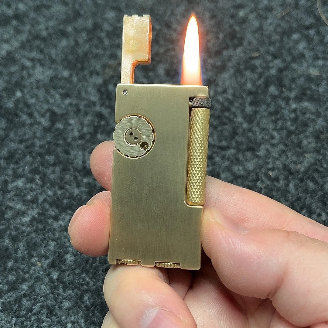 铜质双油仓煤油打火机 侧滑轮加油打火机 手工煤油打火机 包邮