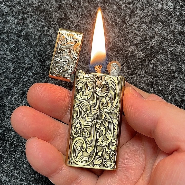 轻薄煤油打火机 砂轮经典煤油打火机 双面雕花打火机 包邮