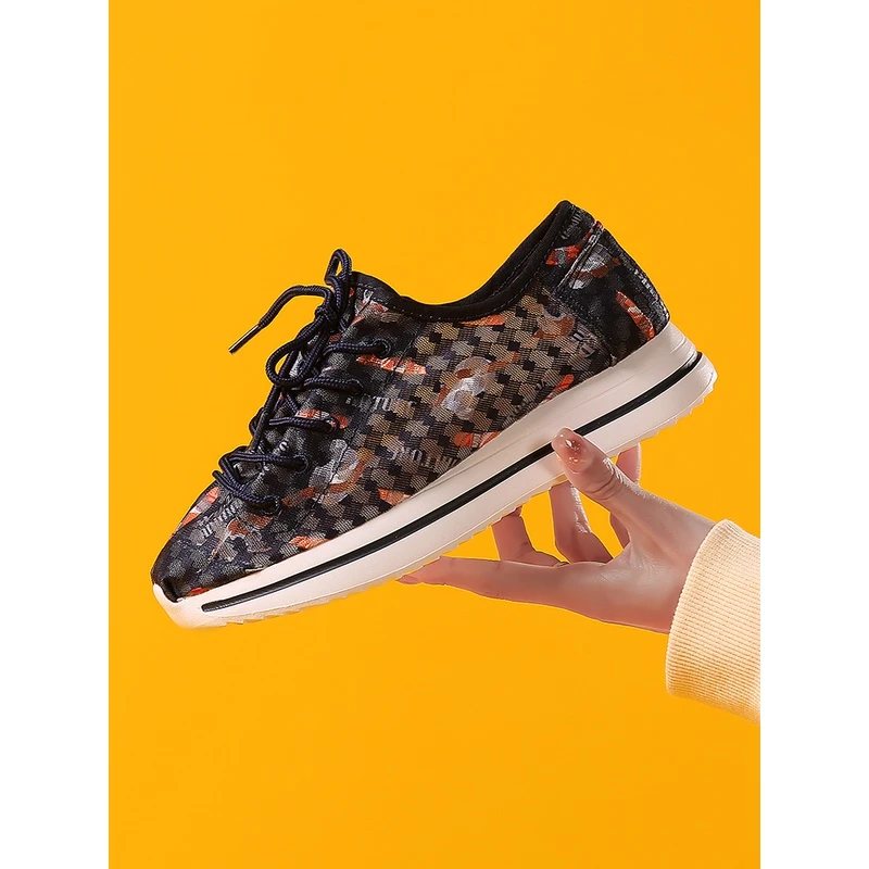 Tt&Mm/汤姆斯透气百搭低帮网鞋2025夏季网面厚底帆布鞋女休闲布鞋