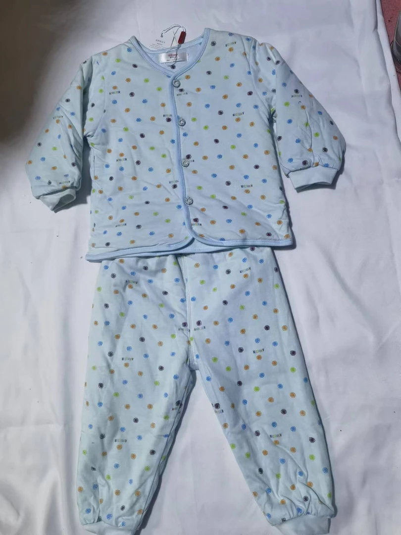 初生婴儿夹棉套装秋冬薄款新生宝宝棉服和袍0-3月3月