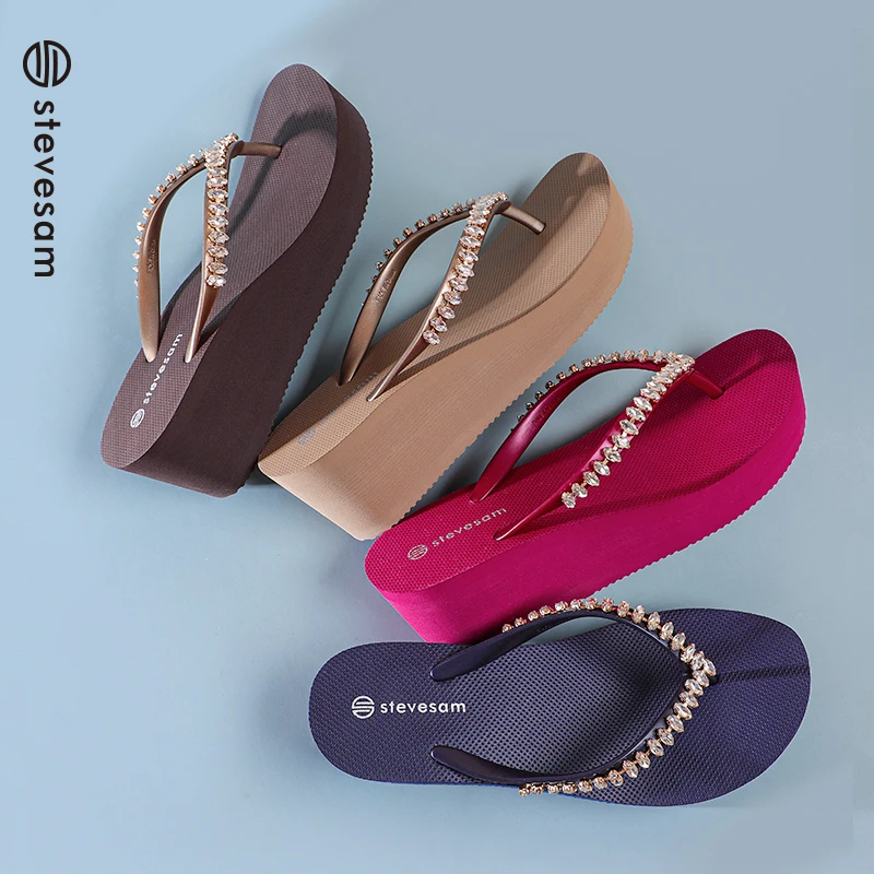 6CM坡跟人字拖女外穿高跟鞋夏2025新爆款防滑沙滩厚底夹脚凉拖鞋