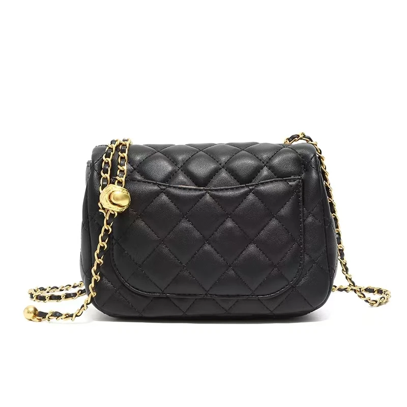 【REVA /瑞梵】时尚菱格小香风单肩斜挎女包 X3227 黑色（可嘎嘣）