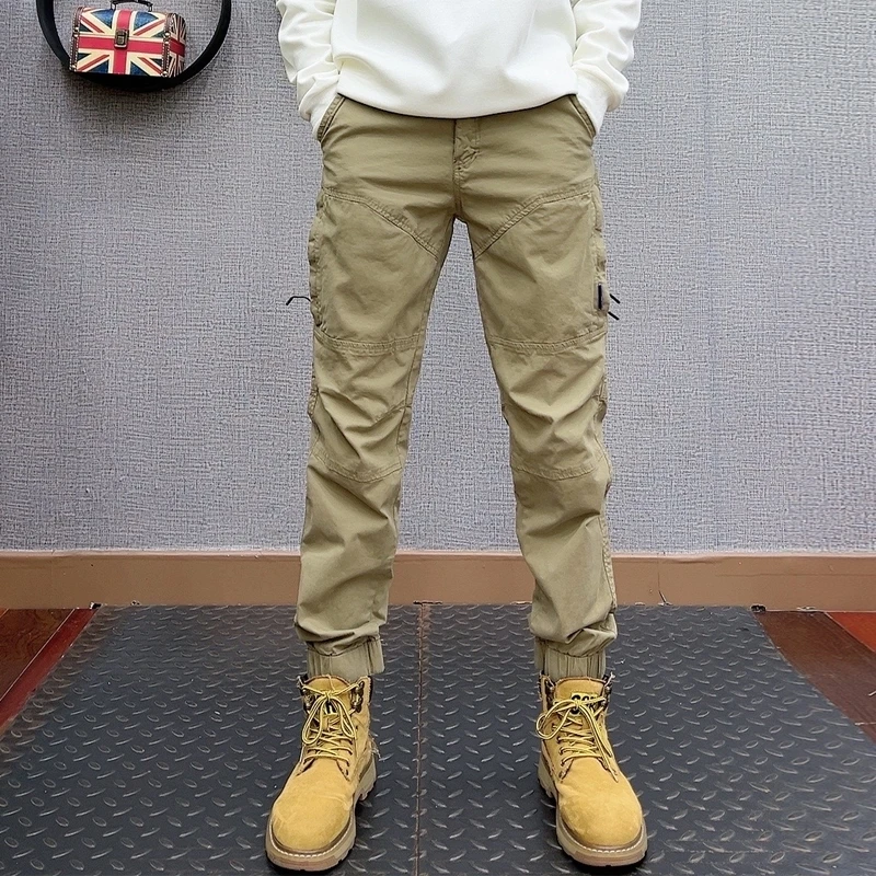 2025新款男女情侣款美式休闲多袋宽松拉链束脚长裤子男春秋季青年