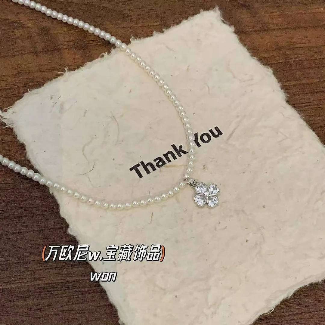 铜合金仿珍珠项链 CHANGE x 四喜猪猪项链 小众简约ins 弧X089