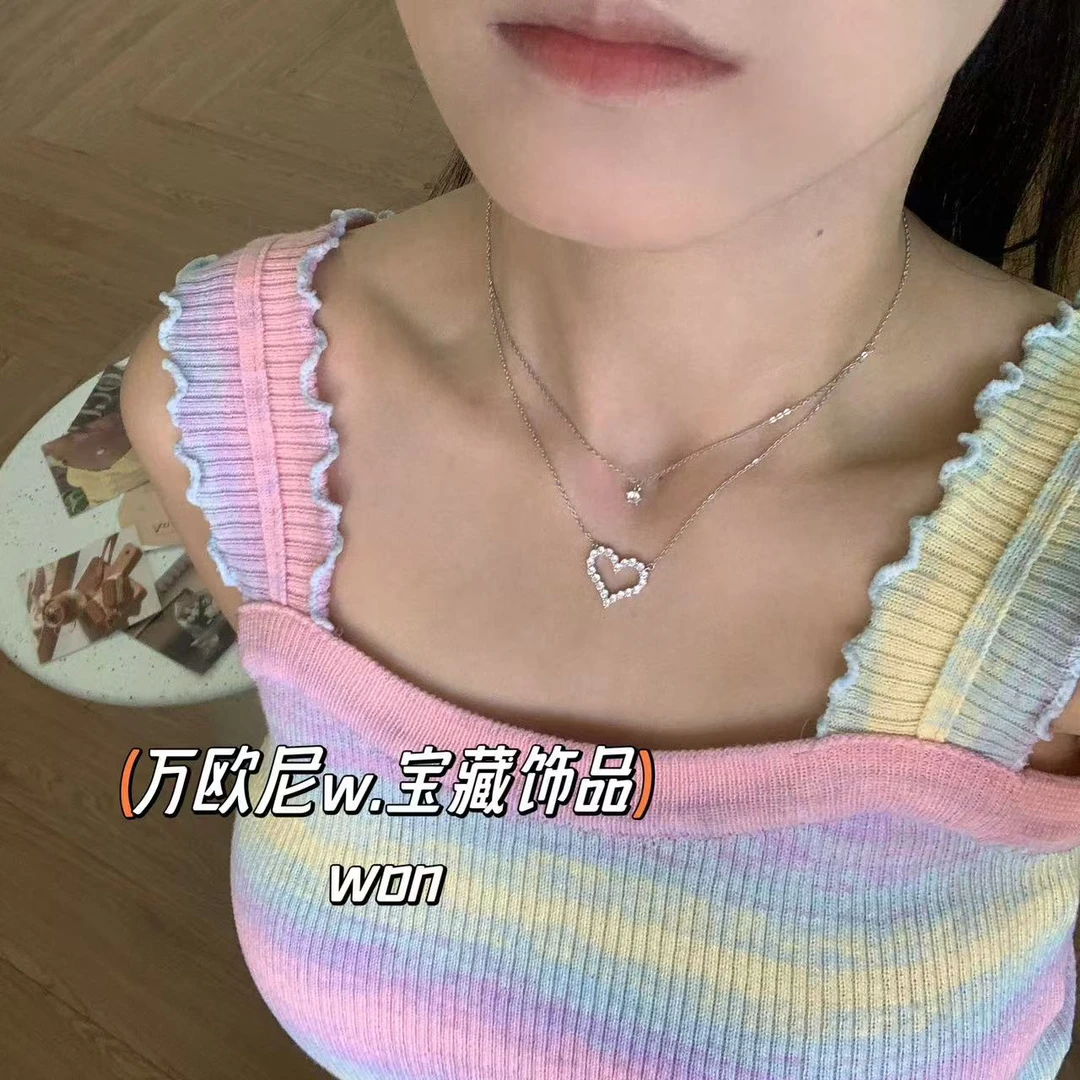 铜合金项链 CHANGE x 简单爱心2！项链 精致ins X333