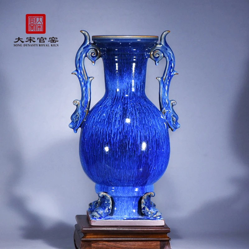大宋官窑【永泰瓶】钧瓷重器现代中式客厅家居装饰礼品