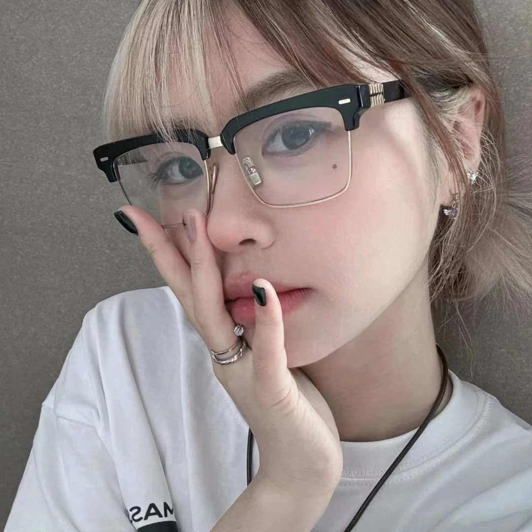 眼镜女款男款近视眼镜框半框眼镜黑框眼镜近视眼镜时尚复古平光