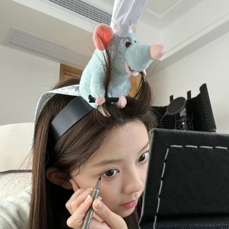 网红同款料理鼠王发箍卡通毛绒ins洗脸发饰日系可爱少女韩版头饰