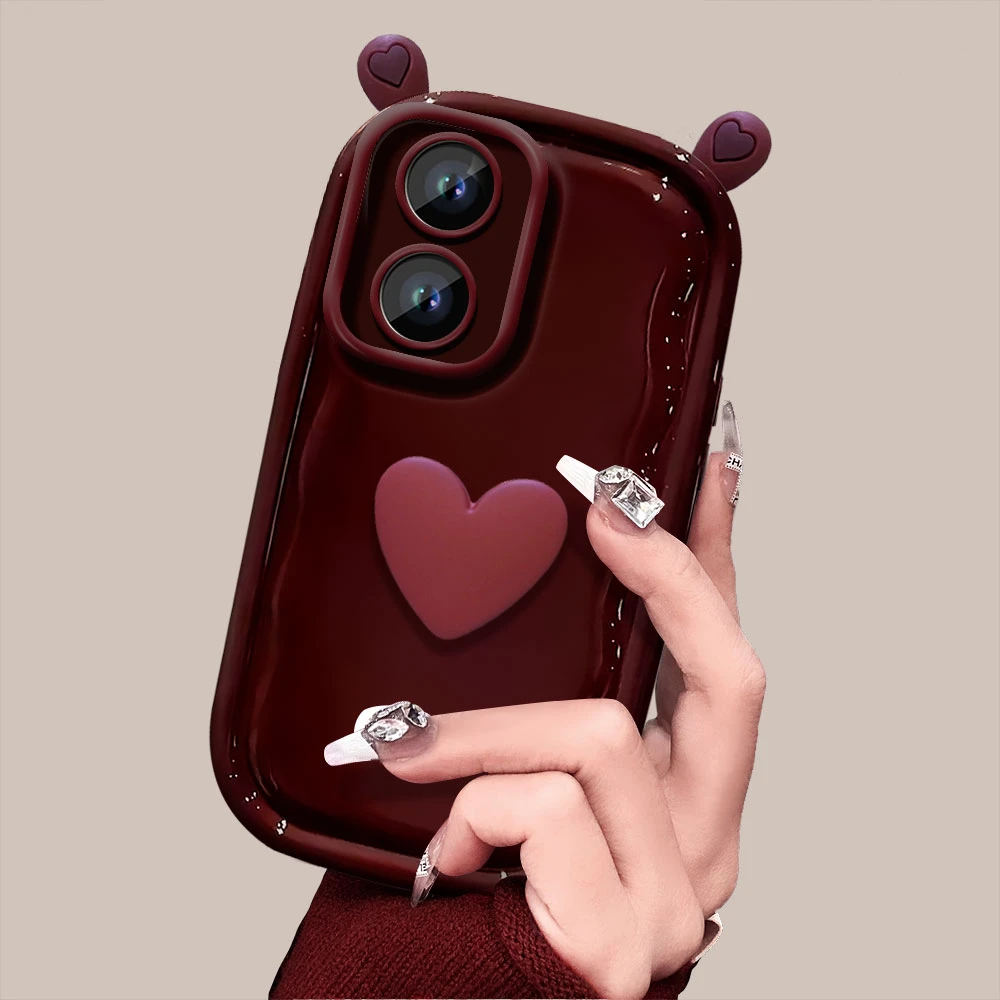 【VIVOY77】新年款高级感爱心耳朵防摔可爱创意镜头全包手机壳女