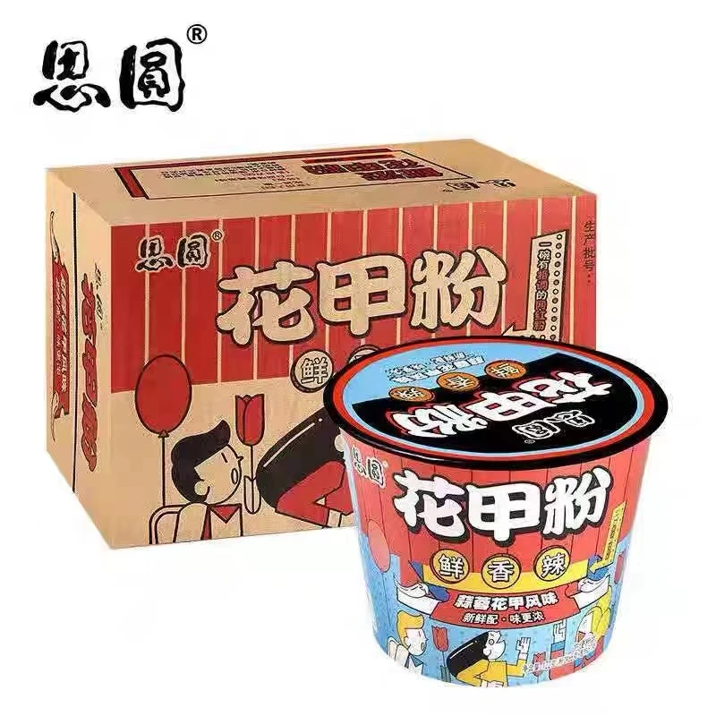 思圆122克蒜蓉鲜香花甲粉新鲜速食方便面酱包浓汤泡面美味夜宵