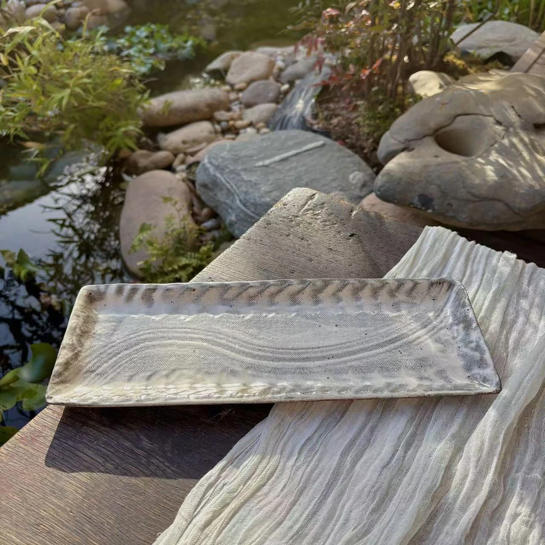 小喜宅 手工油画寿司长盘+灰度芋紫咖啡杯