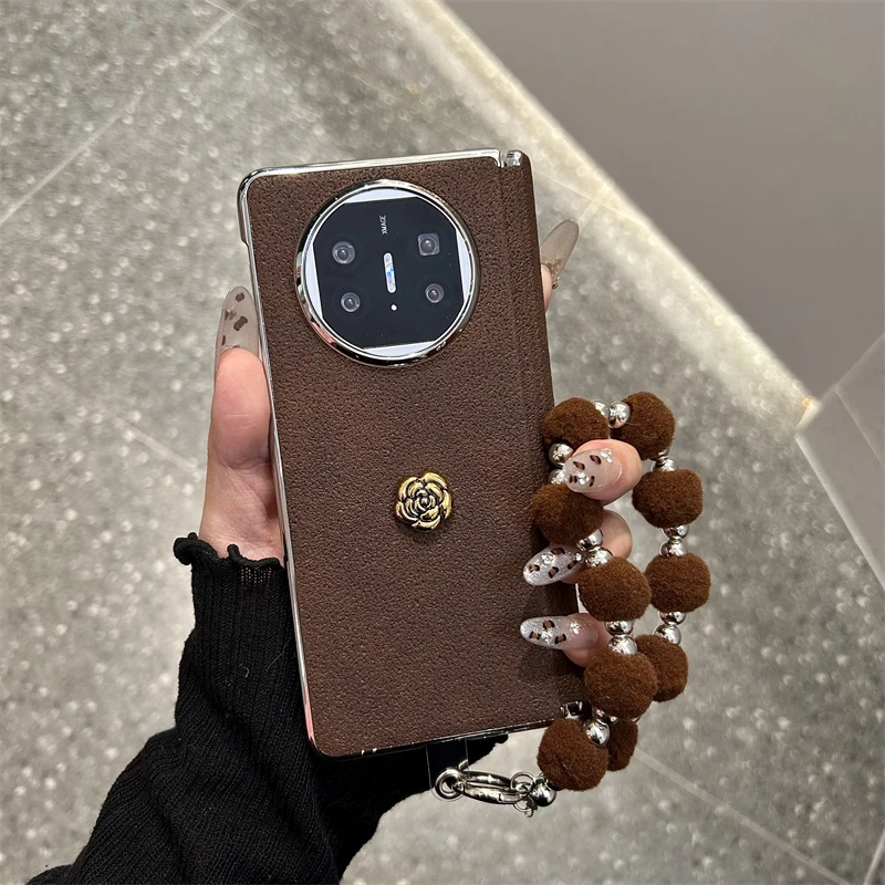 适用华为matex6折叠屏手机壳立体山茶花中轴保护Matex5典藏版女款