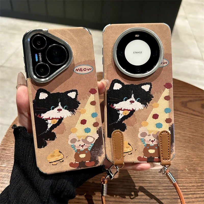 适用华为mate70pro+手机壳pura70pro+奶酪猫和老鼠mate60pro+女款