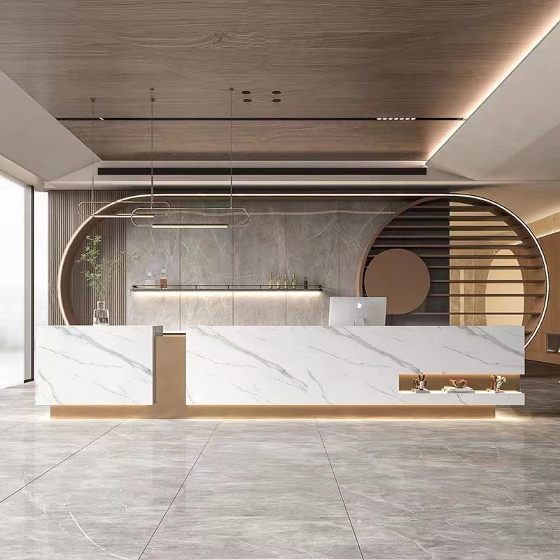 公司酒店前台接待服装店美容院简约收银台吧台#公司前台接待台