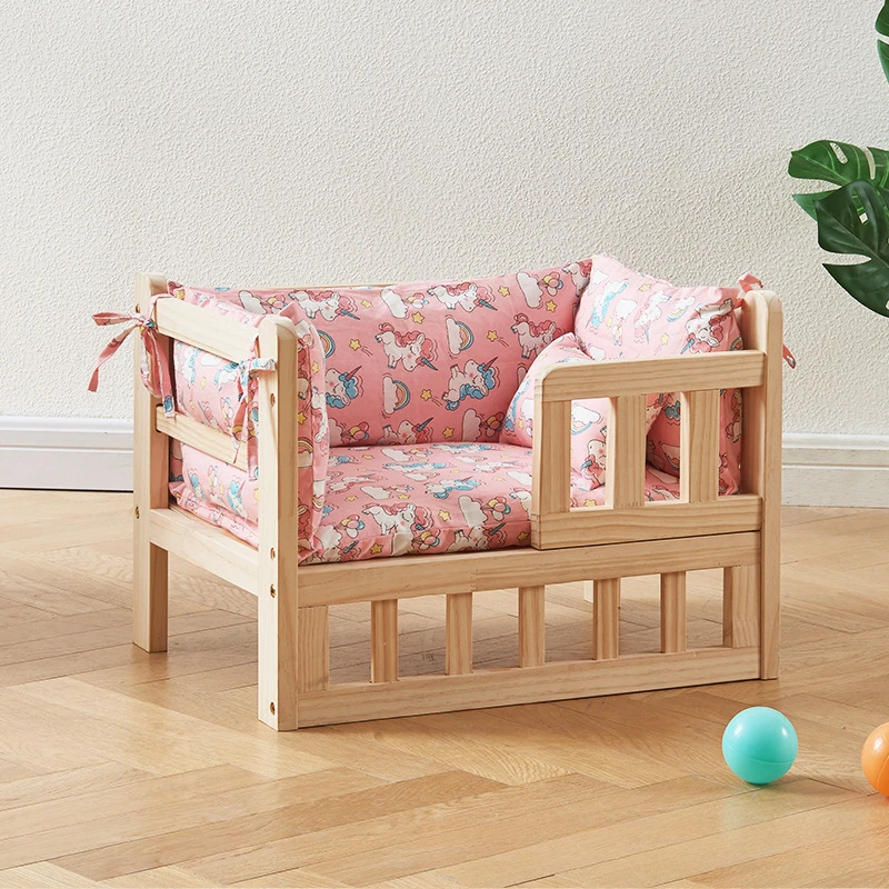 狗窝狗床实木宠物床网红大型四季通用大小型犬可拆洗离地泰迪猫窝