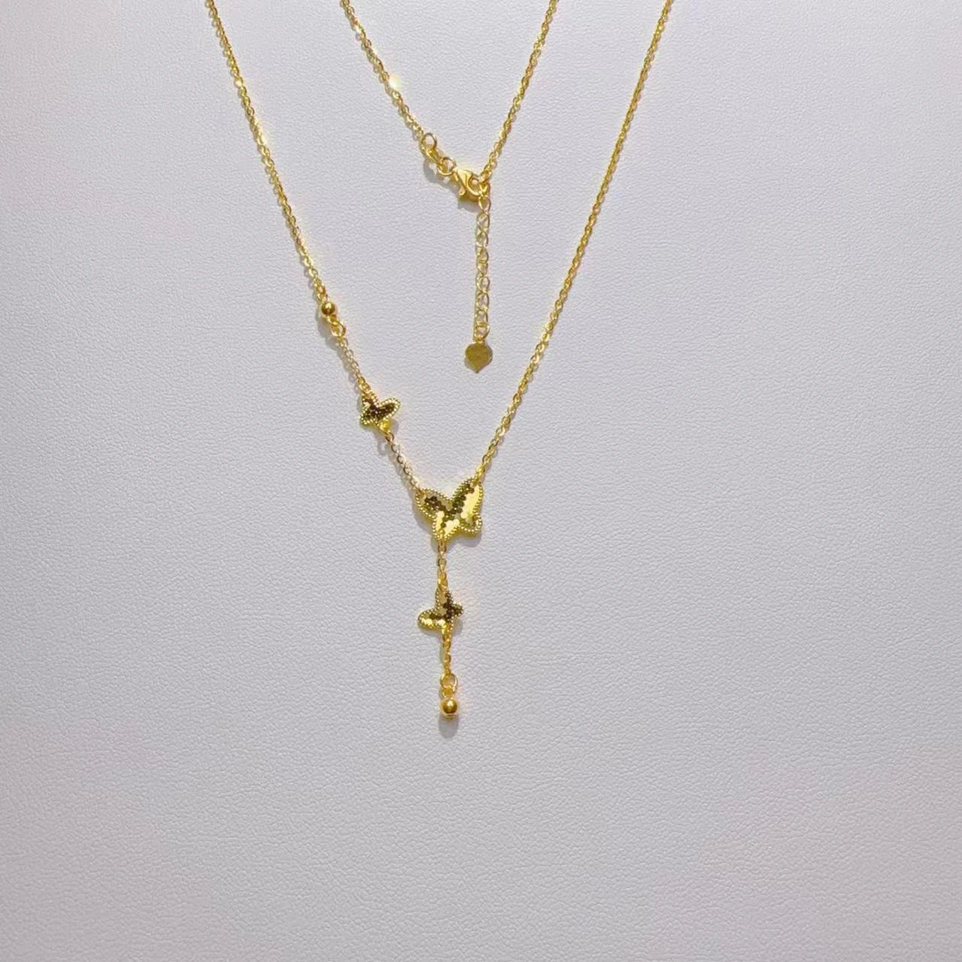 足金三只蝴蝶时尚套链/克数±0.01