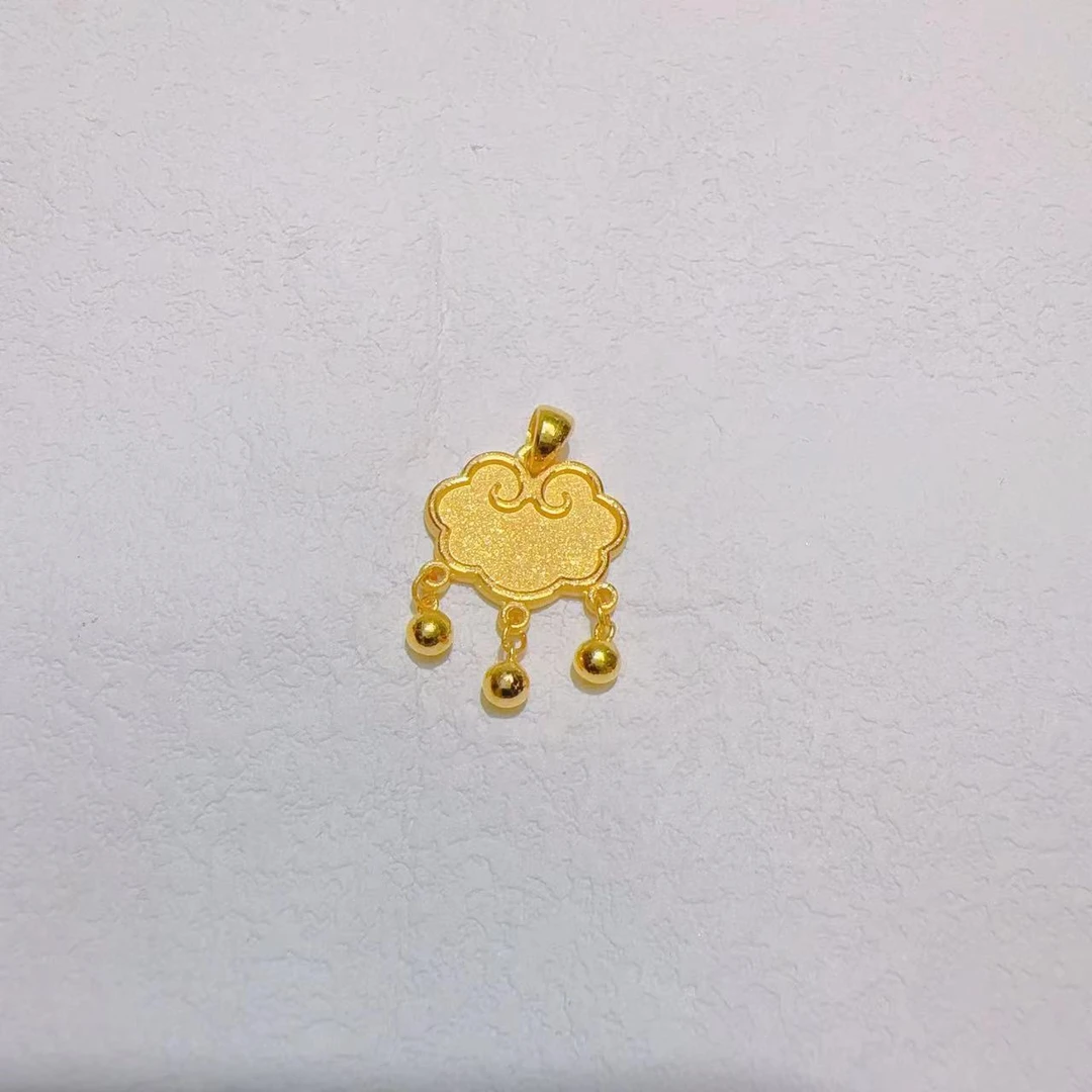 足金999实心锁片挂坠 精美时尚精致