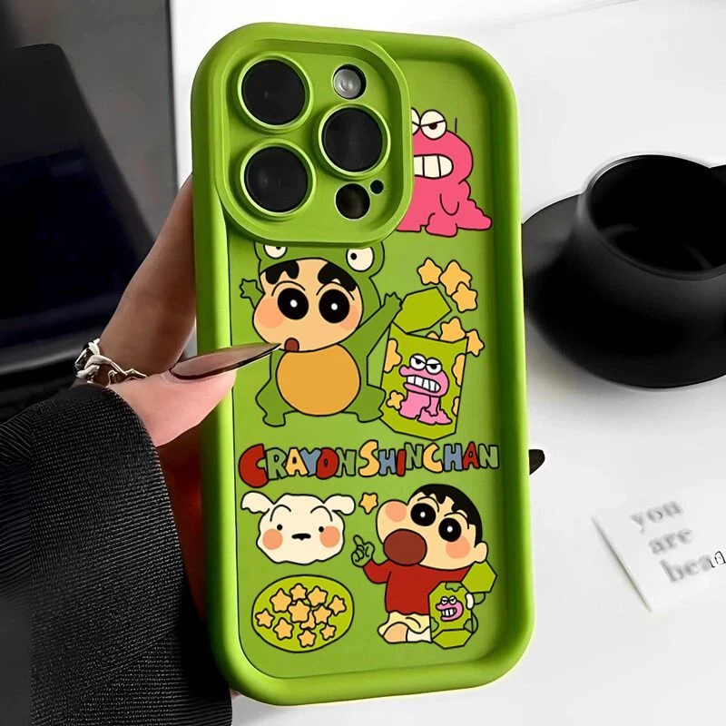 蜡笔小新鳄鱼苹果15手机壳iPhone14promax硅胶软壳13全包防摔高级