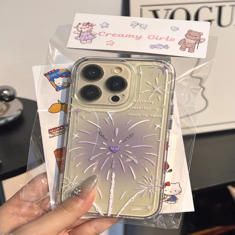 紫色烟花iPhone7/8plus手机壳11/12苹果13/14/15软壳xr/xsmax全包