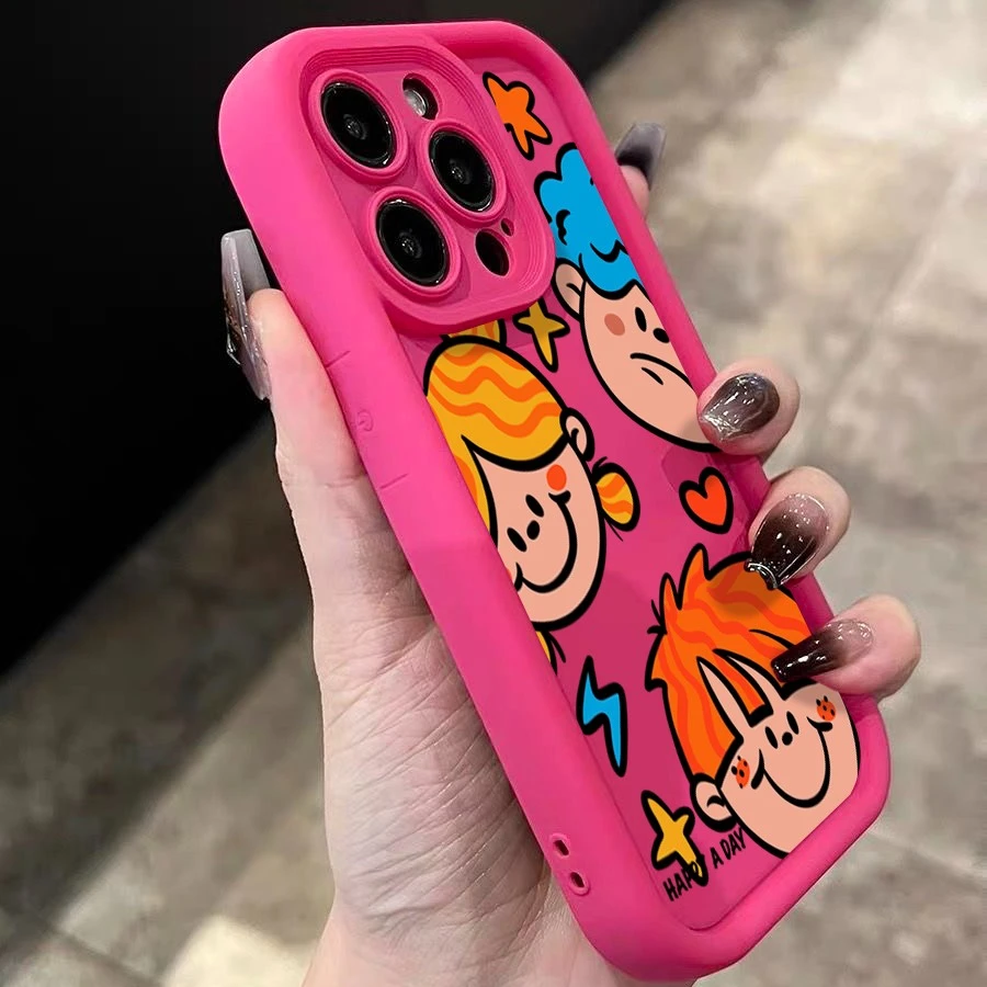 卡通头像苹果13手机壳iPhone14promax硅胶软壳xsmax女款全包防摔X