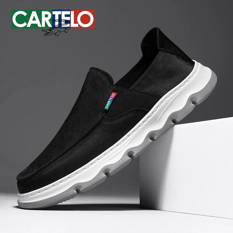卡帝乐鳄鱼帆布鞋男款夏季透气鞋子2025新款一脚蹬套脚老北京布鞋