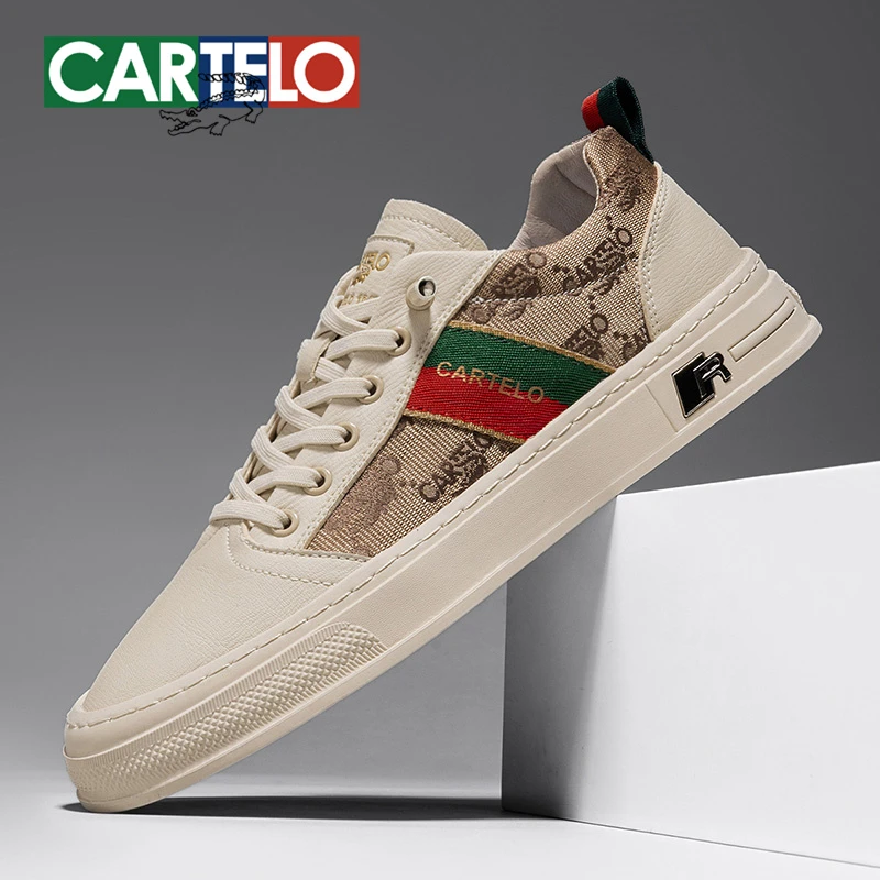 CARTELO/卡帝乐鳄鱼男士夏季时尚刺绣百搭板鞋薄款软底低帮运动鞋