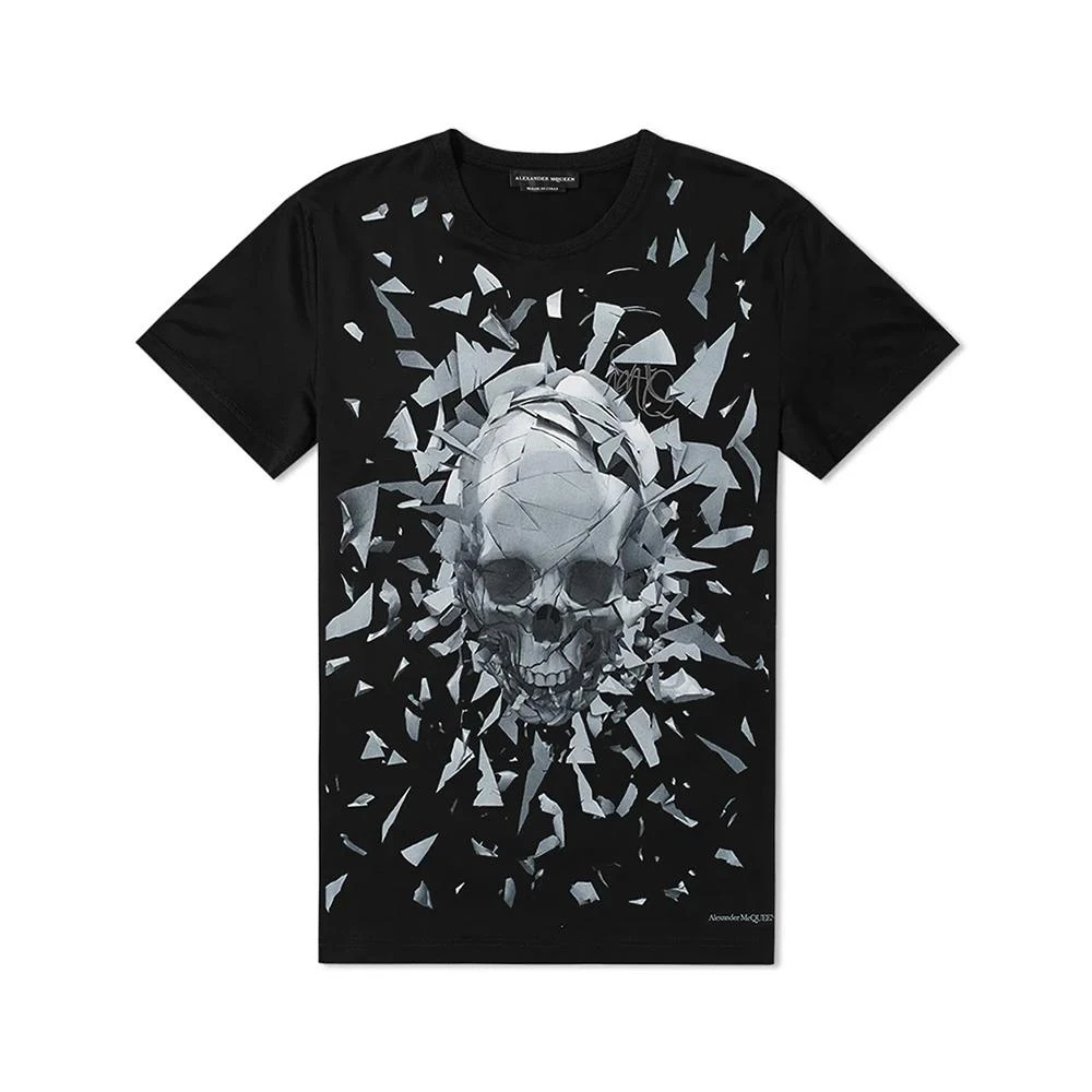 ALEXANDER MCQUEEN麦昆棉质骷髅头个性印花图案短袖T恤 551779