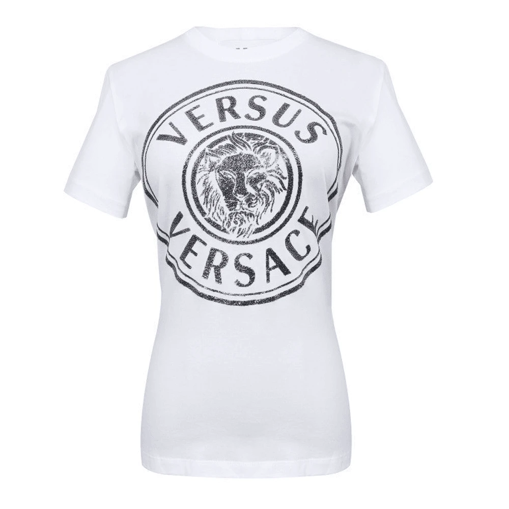 VERSACE/范思哲女士棉质3D狮头标识时尚短袖T恤衫字母 BD90721