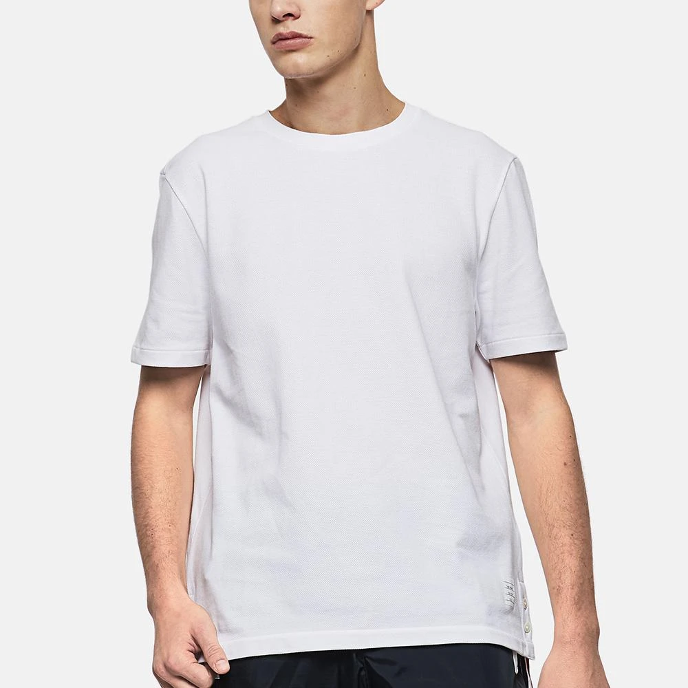 THOMBROWNE汤姆·布朗 男士棉质条纹TB短袖T恤衫 MJS056A-00050