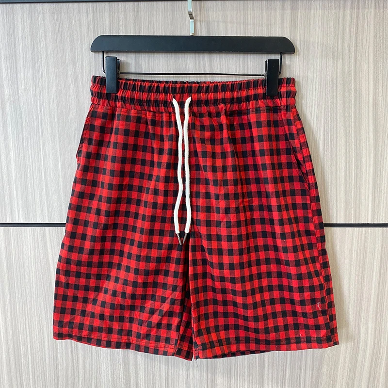 5619 新品潮牌花短裤男女格子裤宽松简约ins风百搭时尚运动沙滩裤
