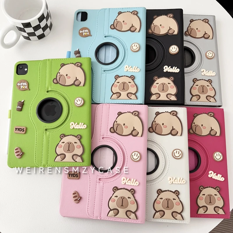 GIOIO适用iPadAir6保护套pro11/iPad10/10.2防摔360旋转皮套iPad6