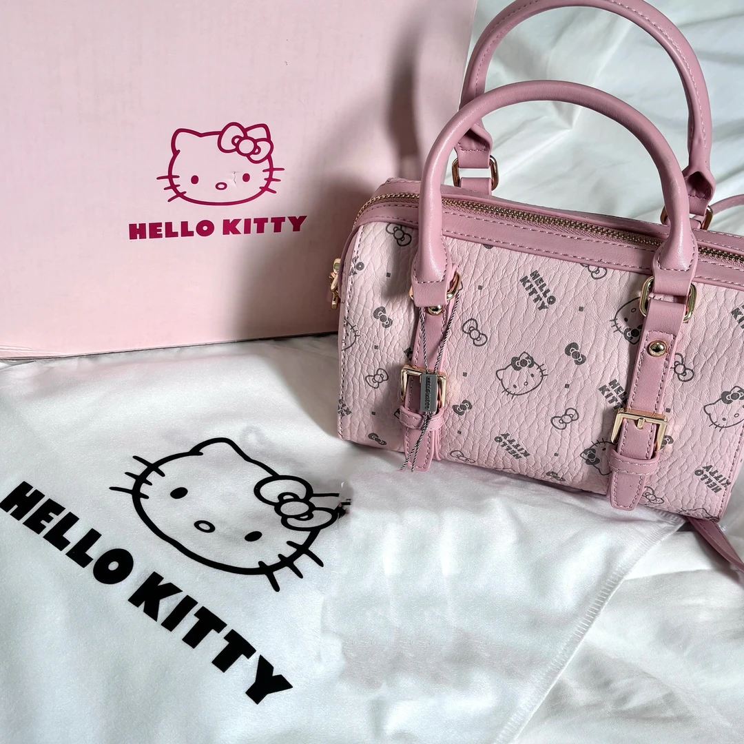 印花波士顿小众包经典大容量包波士水桶款凯蒂质感容量女百搭KT猫