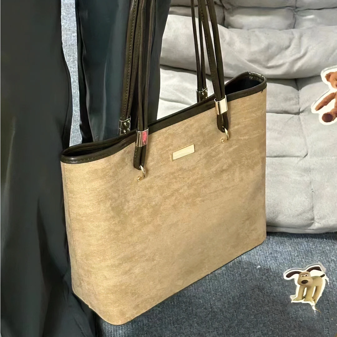 高级感大包包2025秋冬新款轻奢单肩包绒面大容量托特包休闲腋下包