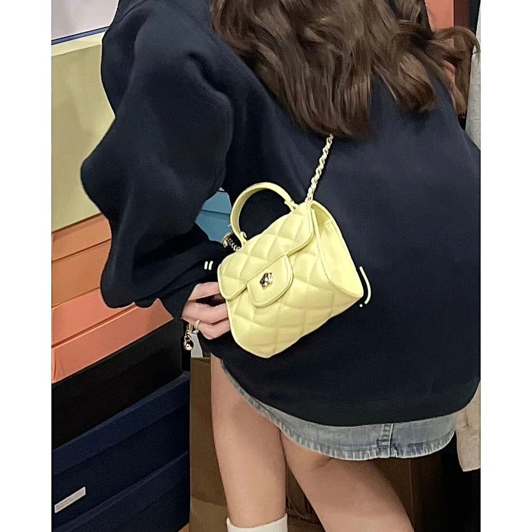 小众设计菱格链条单肩斜挎包包女式2025新款手提包迷你口红包百搭