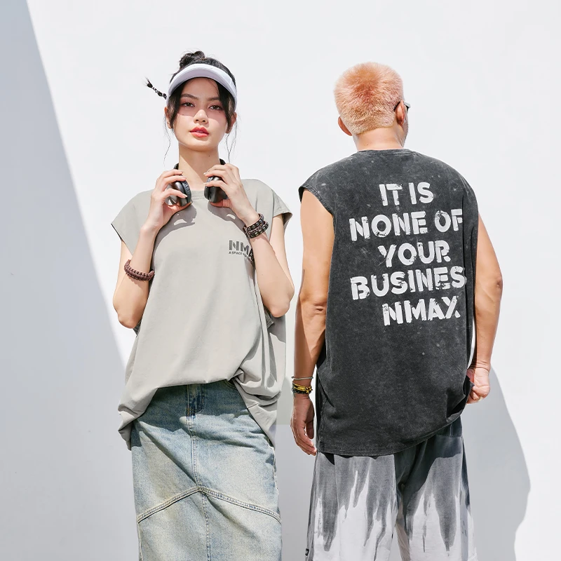 【背心天花板】NMAX大码男装潮牌夏季新品字母印花情侣背心DNB002