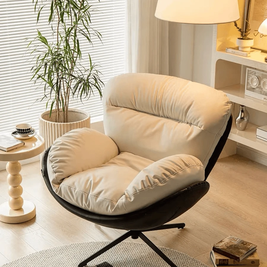 轻奢家用摇摇椅简约旋转客厅休闲沙发单人椅躺椅天鹅椅