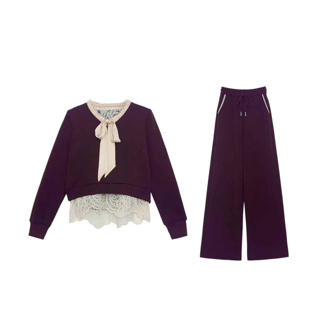 【芭蕾舞者】高级气质优雅休闲时尚女装加绒套装两件套高级感0259