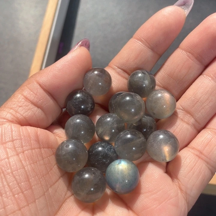 水晶手串未镶嵌12.5mm彩月光单珠多样性发其一