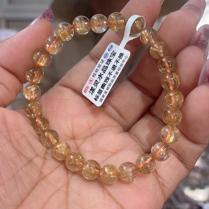 发晶手串未镶嵌天然钛晶手串未镶嵌7mm