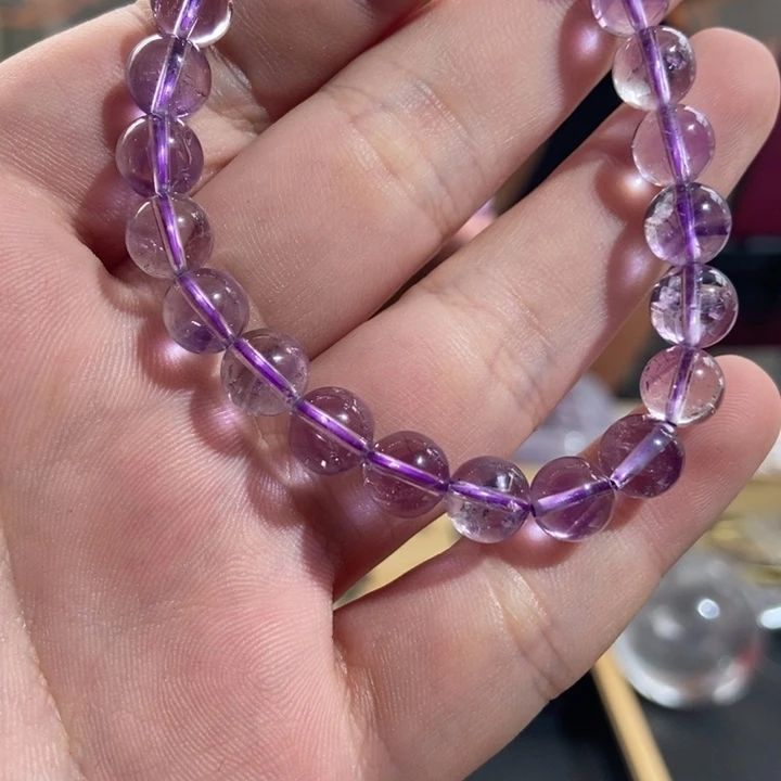 水晶手串未镶嵌天然水晶 紫超七 手串 7mm