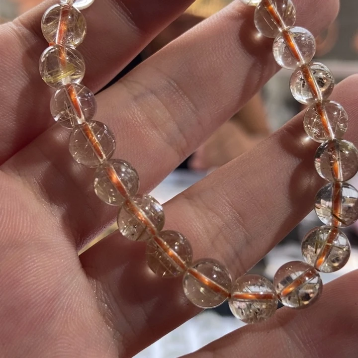 发晶手串未镶嵌天然水晶 发晶 未镶嵌