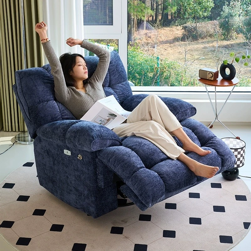 太空头等多功能单人沙发电动云朵摇椅客厅雪尼尔可睡可躺懒人沙发