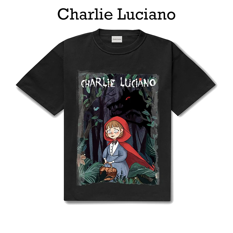 Charlie Luciano徐子未同款小红帽印花短袖t恤潮流情侣宽松上衣夏