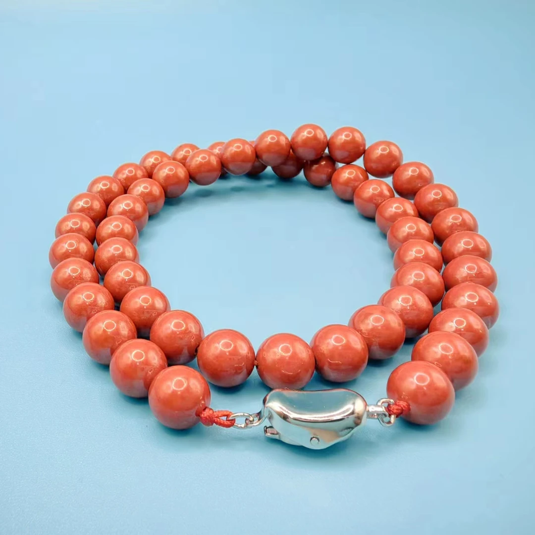 含辰砂工艺品【可真珠宝】保真帝王砂朱砂妈妈链925银扣8mm双圈手串
