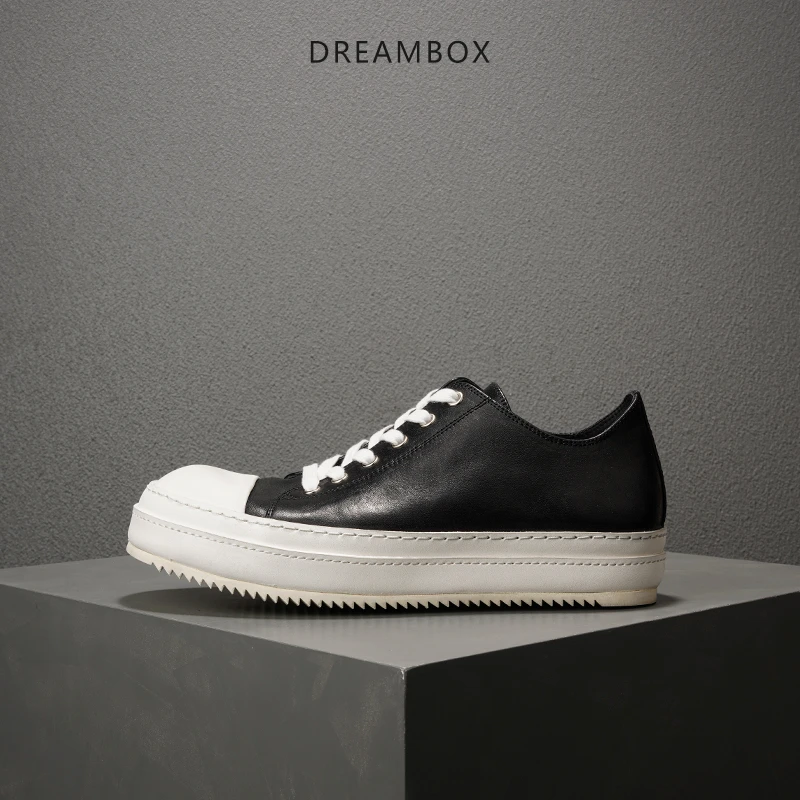 dreambox钧博vibram高端马皮舒适休闲板鞋低帮耐磨潮流男士休闲鞋