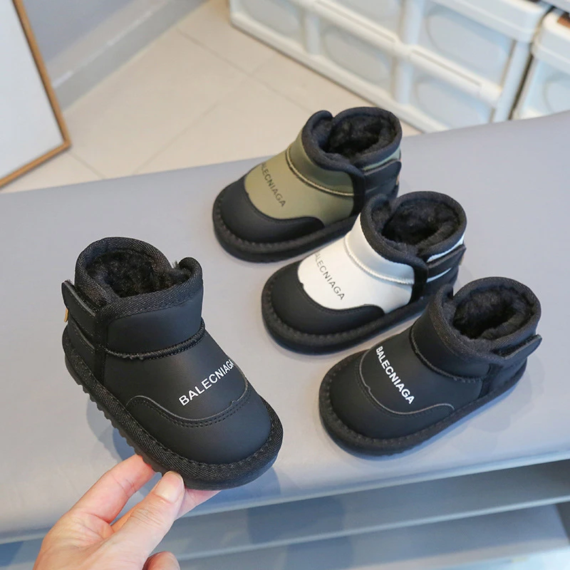 女童雪地靴冬季儿童加厚加绒棉靴学步鞋男童鞋子保暖男宝宝棉鞋潮