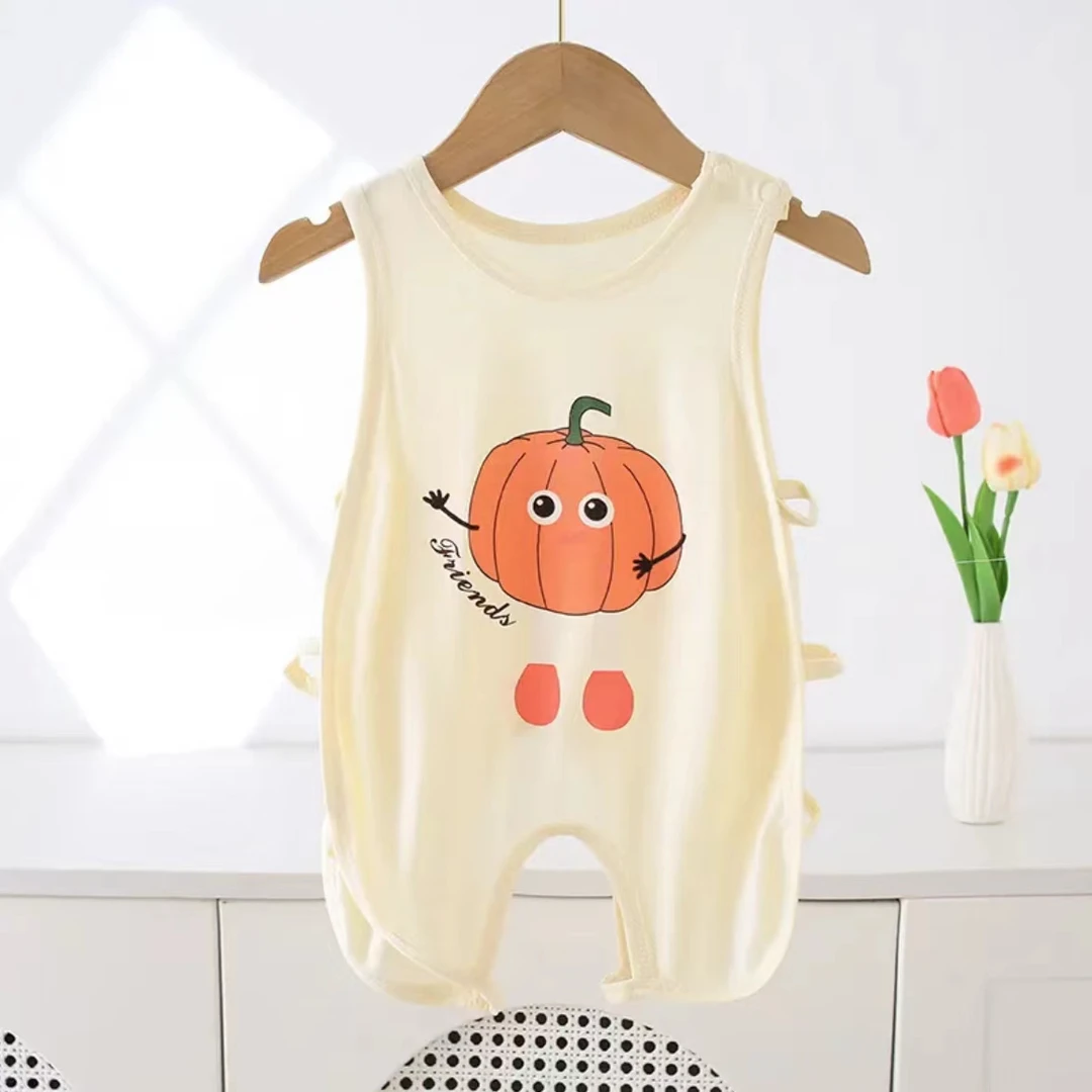 婴幼儿无袖连体开裆琵芭衣南瓜茄子动物乐园宝宝宝宝衣服夏季薄款