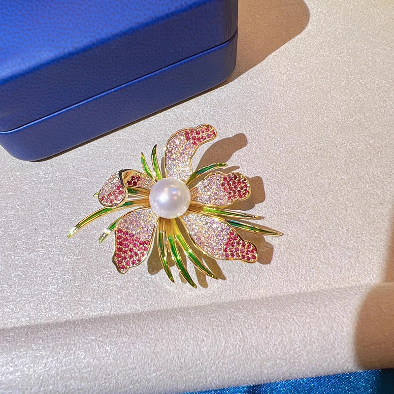 【米拉推荐】ML072-彩色兰花领针轻奢