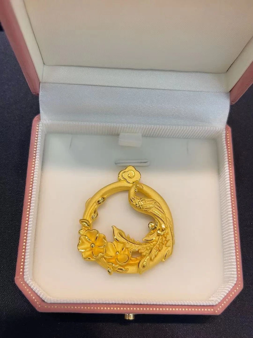 足金999凤凰吊坠➕6金珠